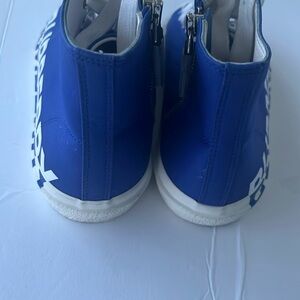 Burberry Blue and White High-Top Sneakers